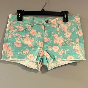 Forever 21 floral jean shorts
